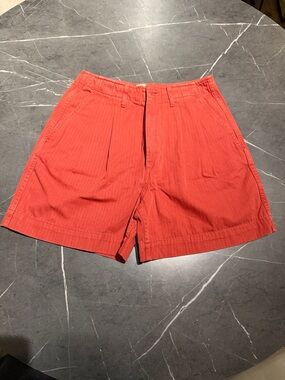 Girls of Dust Women's Flat Front Red Shorts with Front Pleats